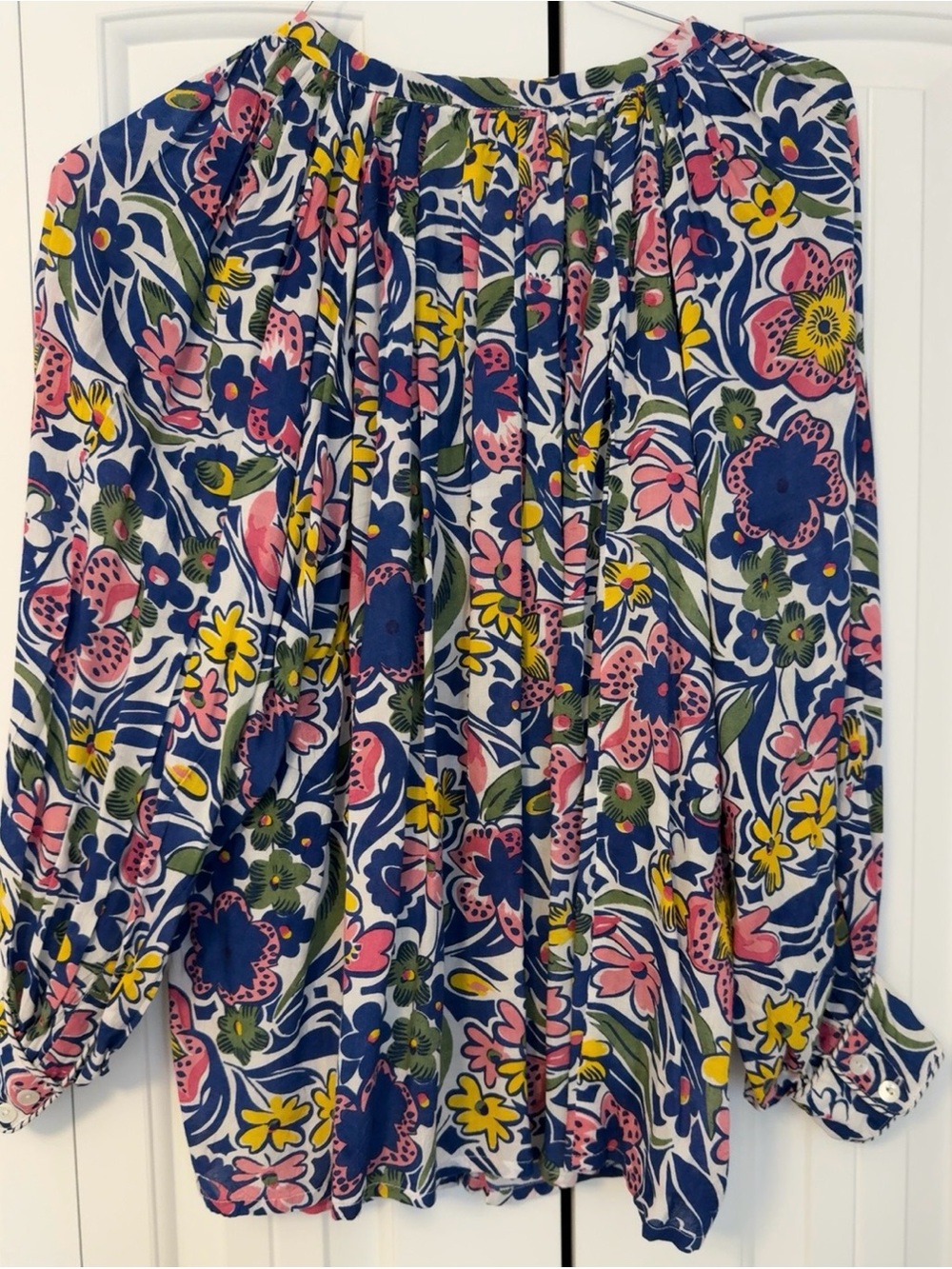 Roller Rabbit Multicolor Floral Button-Front Blouse - Picture 2 of 4